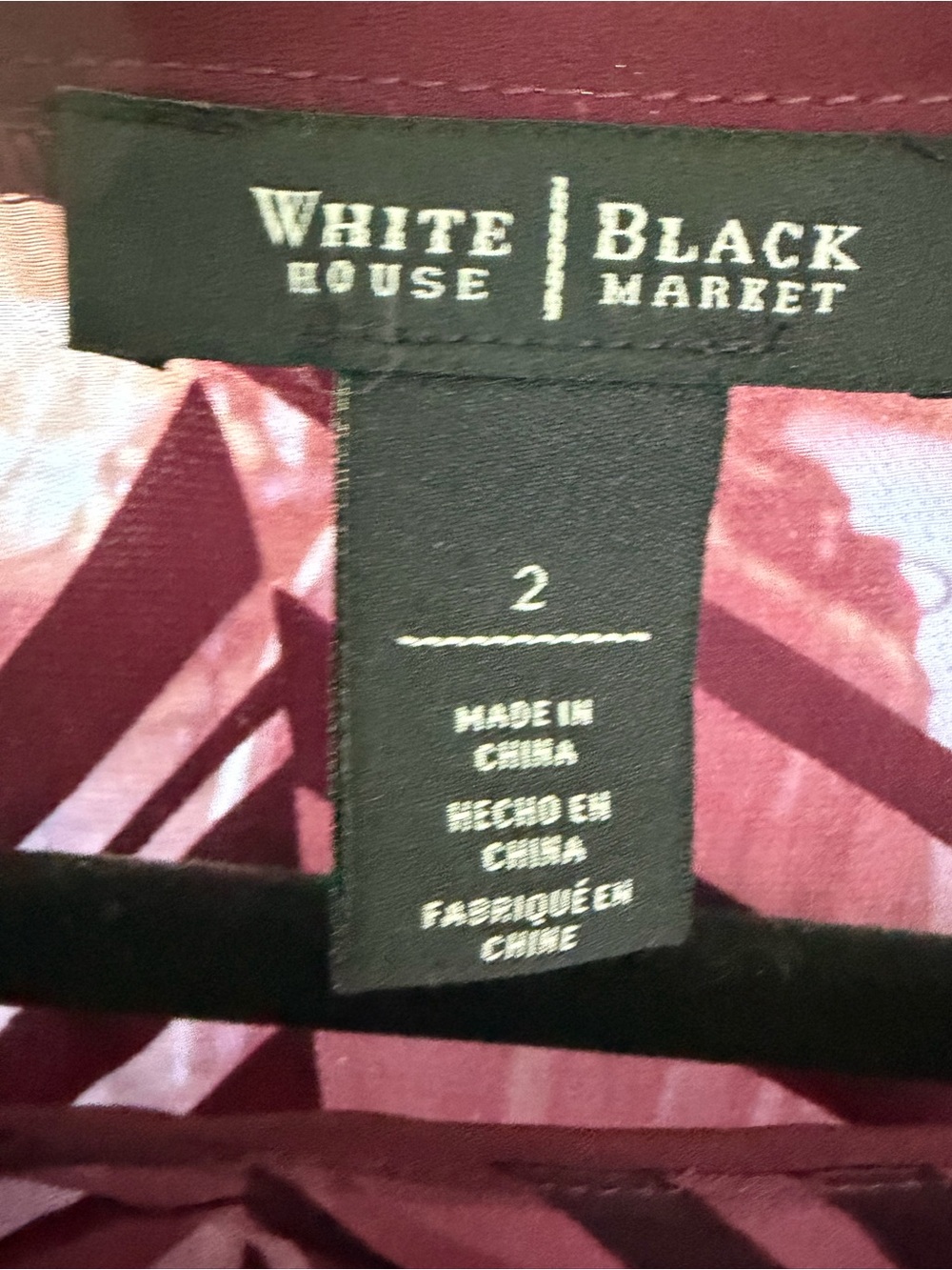 White House black market plum blouse-size 2-EUC - Picture 3 of 6